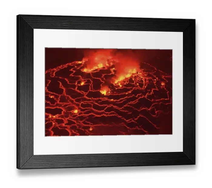 Framed Print : Mouth of the volcano with magma