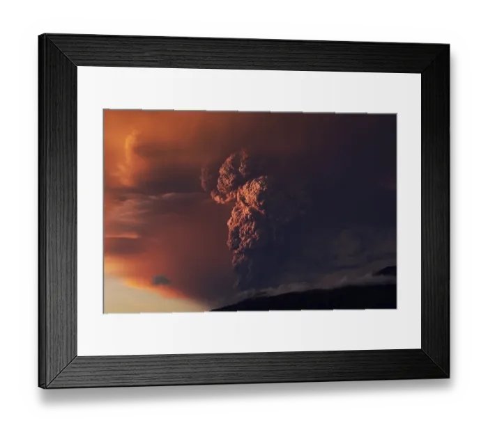 Framed Print : Eruption. Clubs of smoke and ash in the atmosphere Framed Print : Eruption. Clubs of smoke and ash in the atmosphere