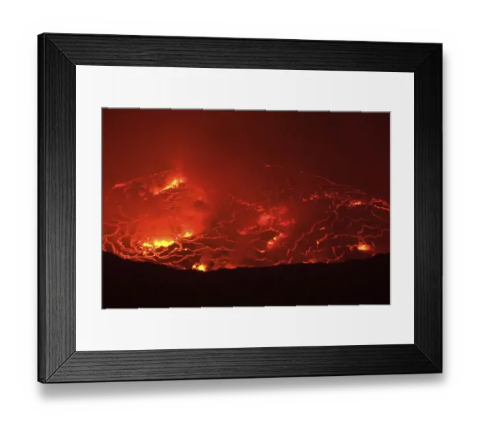 Framed Print : Mouth of the volcano with magma
