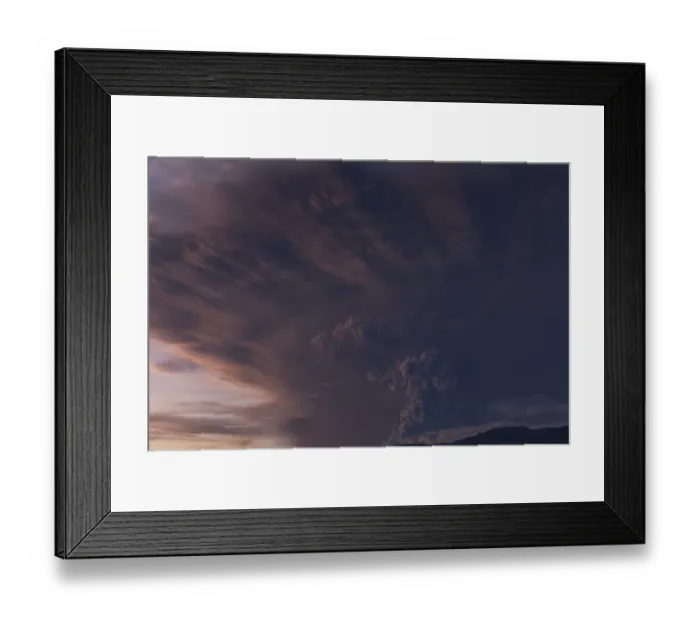 Framed Print : Eruption. Clubs of smoke and ash in the atmosphere