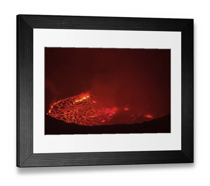 Framed Print : Mouth of the volcano with magma