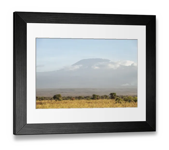 Framed Print : African savanna and summit of Mount Kilimanjaro