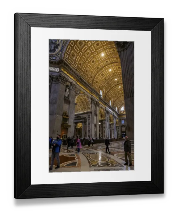 Framed Print : Interior of Basilica di San Pietro  /  Saint Peter Catholic Church - Vatican City
