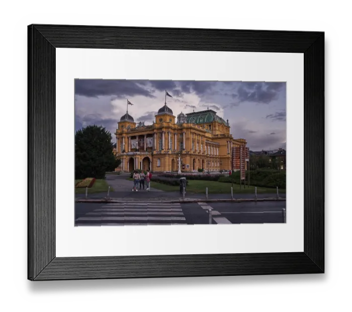 Framed Print : Beautiful Neoclassical Building of Croatian National Theatre in Zagreb
