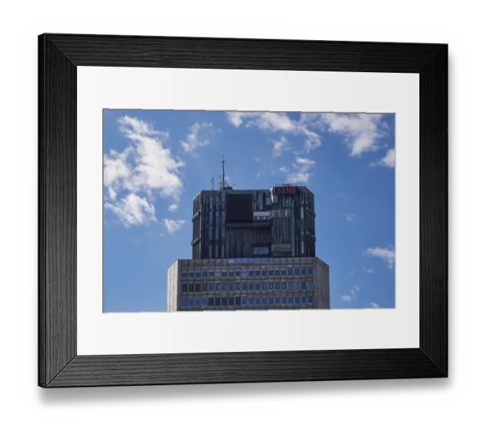 Framed Print : Tall Buildings in Republic Square in Ljubljana