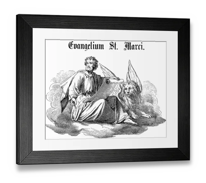 Framed Print : Start of the Gospel of Mark, Apostle Saint Mark Framed Print : Start of the Gospel of Mark, Apostle Saint Mark