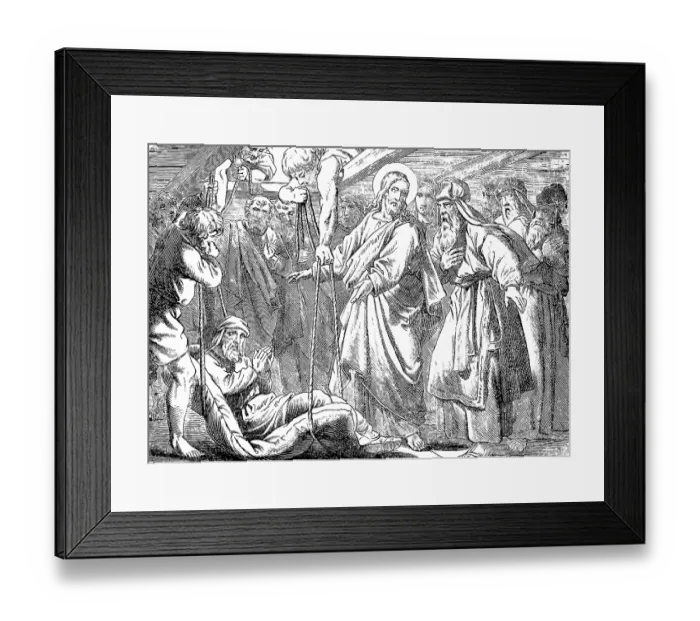 Framed Print : Jesus and the gout patient, Gospel of Mark Framed Print : Jesus and the gout patient, Gospel of Mark