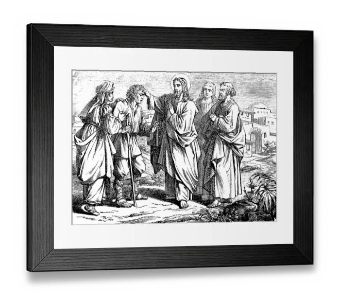 Framed Print : Jesus heals a blind man, Gospel of Mark Framed Print : Jesus heals a blind man, Gospel of Mark