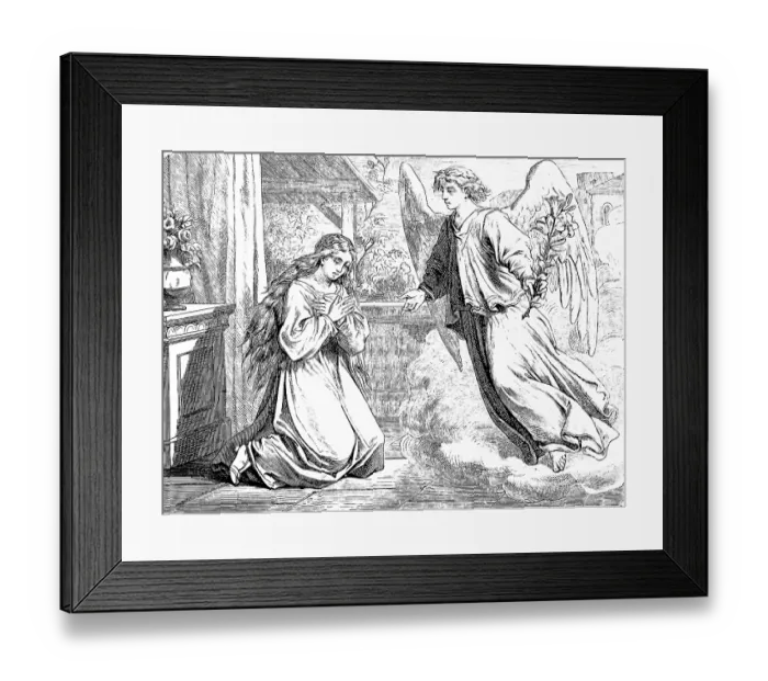 Framed Print : The angel announces the birth of Jesus to the Virgin Mary Framed Print : The angel announces the birth of Jesus to the Virgin Mary