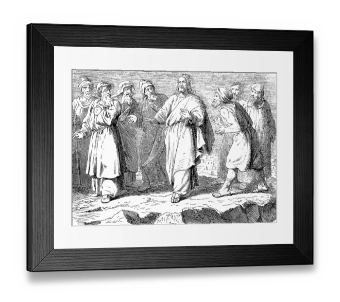 Framed Print : Jesus of Nazareth walks through the midst of his bitter enemies Framed Print : Jesus of Nazareth walks through the midst of his bitter enemies