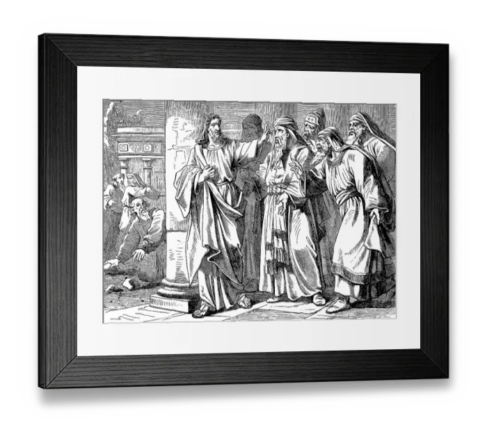 Framed Print : The Jews pick up stones against Jesus Framed Print : The Jews pick up stones against Jesus