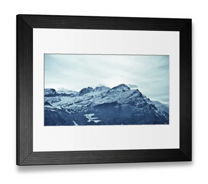 Framed Print : Landscape of the mountains covered with snow