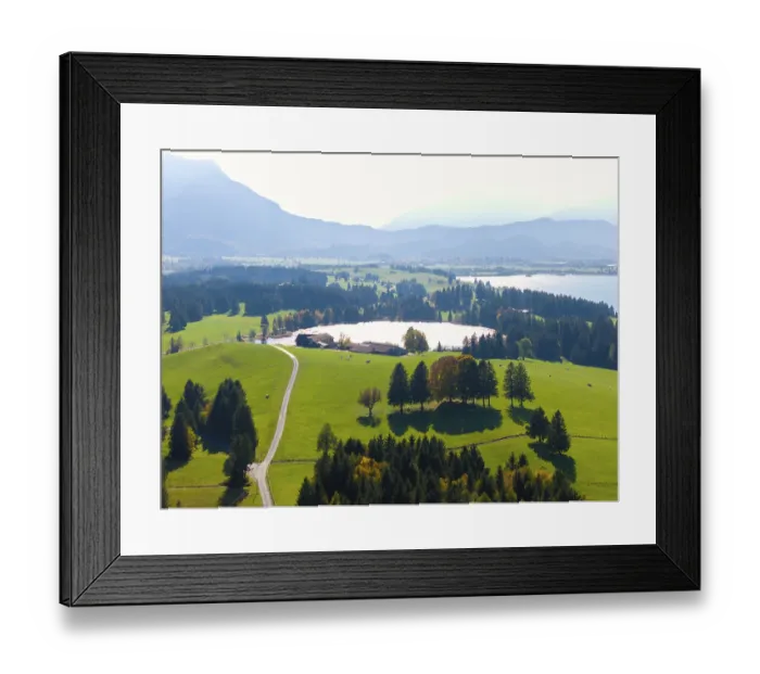 Framed Print : Wide, green landscape with wooded areas Framed Print : Wide, green landscape with wooded areas