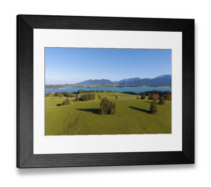 Framed Print : Natural landscape with Lake Forggensee