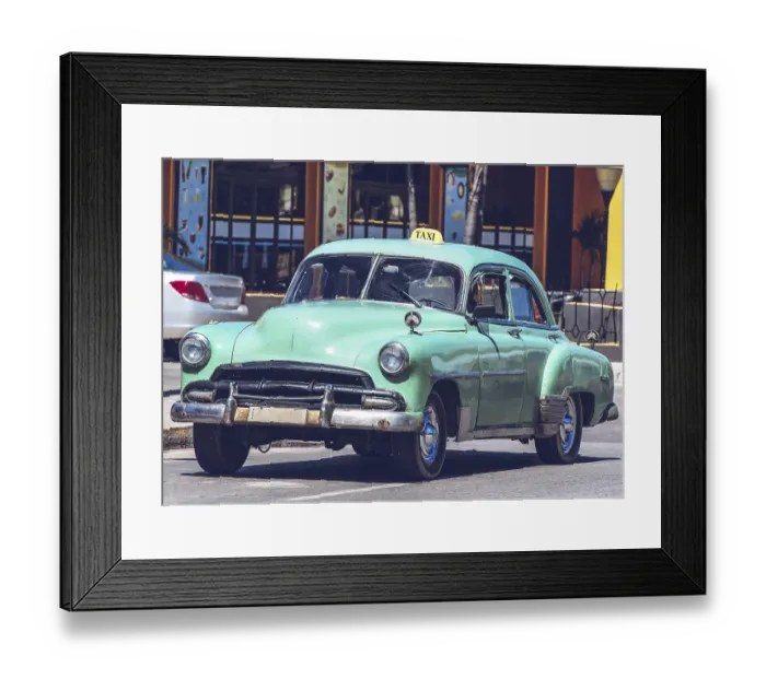 Framed Print : HDR photo of an American historic car in Havana Cuba HDR Photo American Classic car on street in Havana Cuba