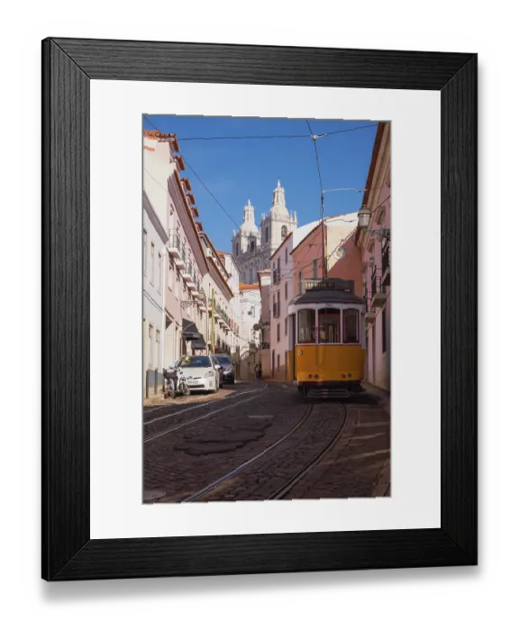 Framed Print : The Iconic and Famous Vintage Tram Number 28 in Alfama