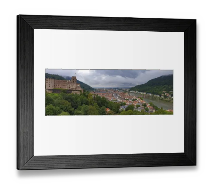 Framed Print : Panoramic view of Heidelberg Palace and the beautiful medieval city of Heidelberg in Germany