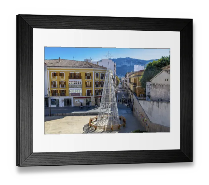Framed Print : Denia, Alicante - Spain - 12-22-2023: Main street in Denia Framed Print : Denia, Alicante - Spain - 12-22-2023: Main street in Denia