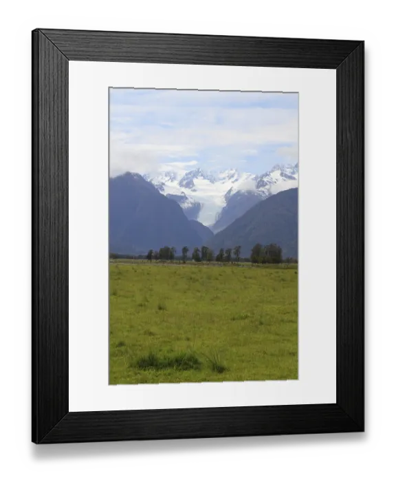 Framed Print : Beautiful view of a glacier and nearby landscape in Westland National Park