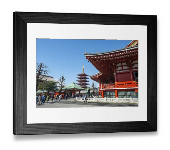 Framed Print : Buddhist temple complex with five-story pagoda Framed Print : Buddhist temple complex with five-story pagoda