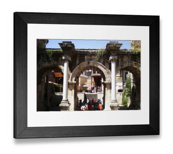 Framed Print : Hadrian's Gate is a triumphal arch located in the ancient Kaleici quarter of the resort city of Antalya Framed Print : Hadrian's Gate is a triumphal arch located in the ancient Kaleici quarter of the resort city of Antalya