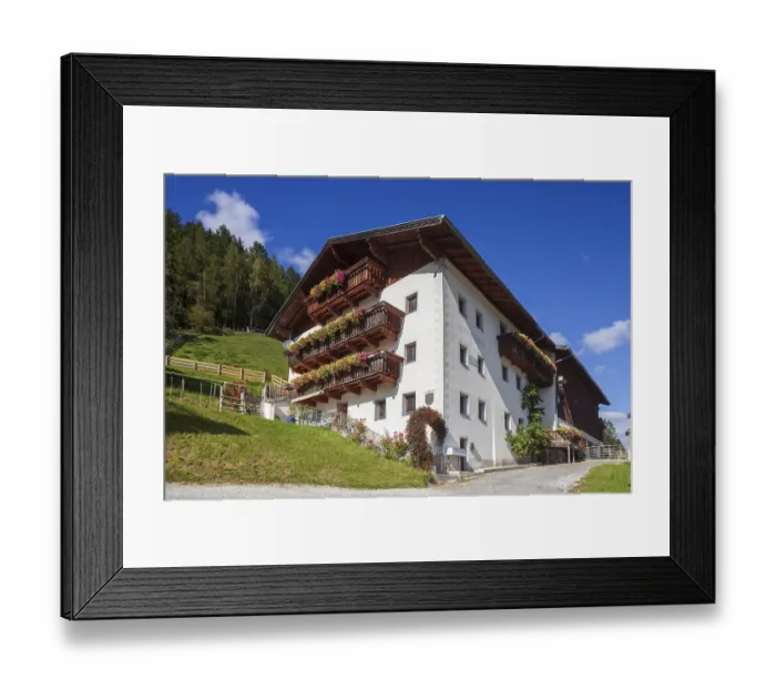 Framed Print : Pension Jedlerhof in an old farmhouse