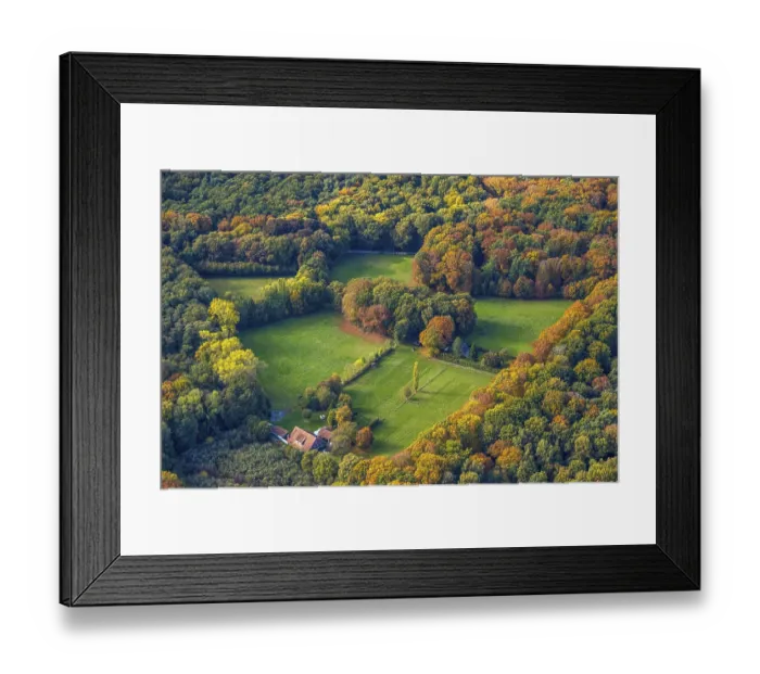 Framed Print : Aerial view, animal enclosure and pilgrimage trail Elten-Emmerich Framed Print : Aerial view, animal enclosure and pilgrimage trail Elten-Emmerich