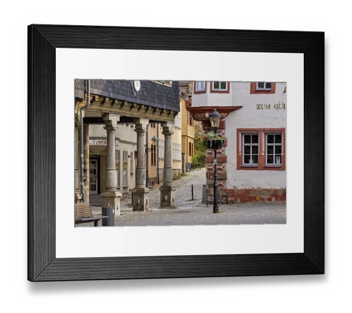 Framed Print : Historic old town with half-timbered houses Framed Print : Historic old town with half-timbered houses