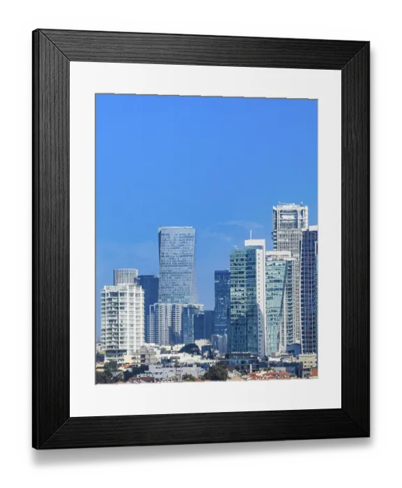 Framed Print : Sunny day aerial view cityscape of tel aviv city