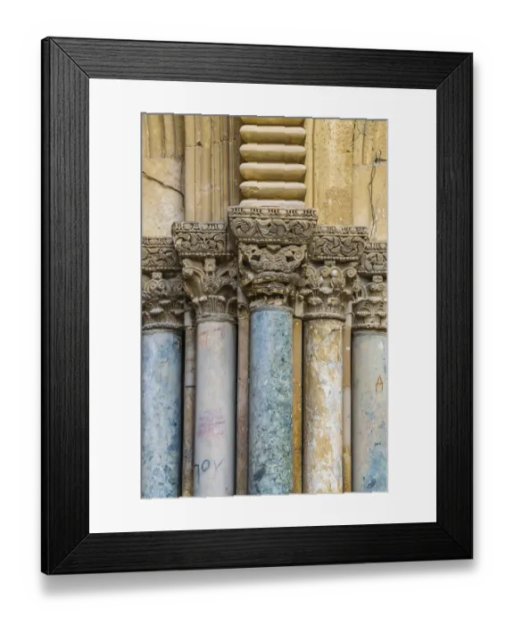 Framed Print : Exterior architectural detail of holy sepulchre church