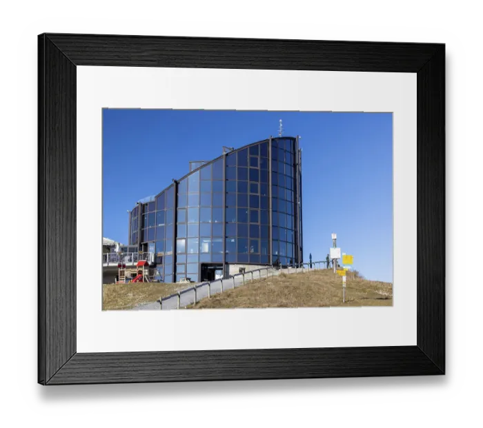 Framed Print : Drehrestaurant, Berggipfel Berneuse