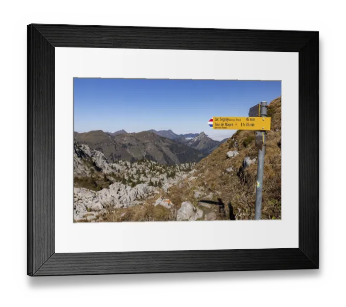 Framed Print : Hiking trail on the ascent to the Tour de Famelon