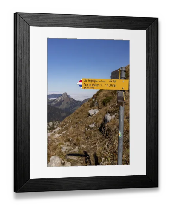 Framed Print : Hiking trail on the ascent to the Tour de Famelon