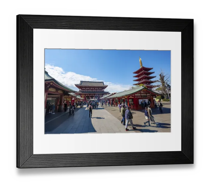 Framed Print : Five-story pagoda and Hozomon treasure chamber gate of Asakusa Shrine or Senso-ji Temple