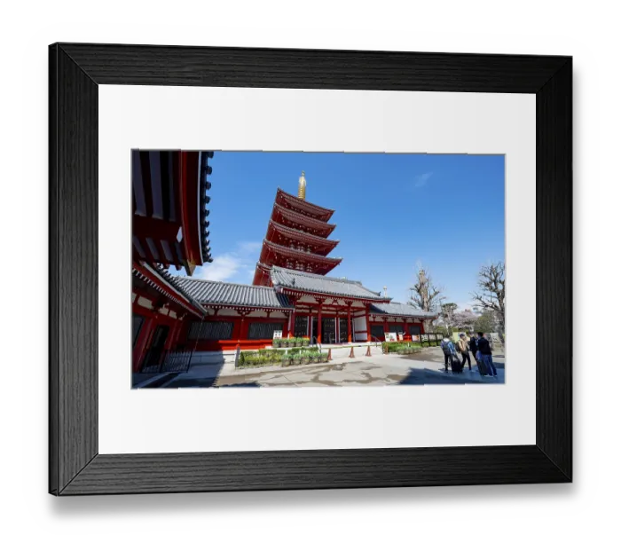 Framed Print : Five-story pagoda, Buddhist temple complex Framed Print : Five-story pagoda, Buddhist temple complex