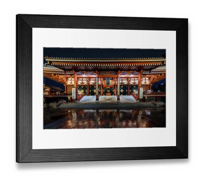 Framed Print : Illuminated main hall of Asakusa Shrine or Senso-ji Temple