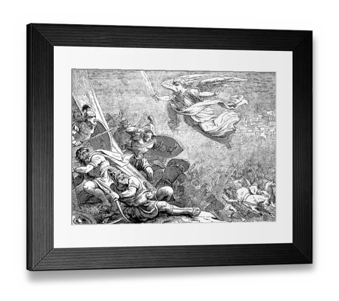 Framed Print : The Angel of the Lord Strikes the Assyrians Framed Print : The Angel of the Lord Strikes the Assyrians