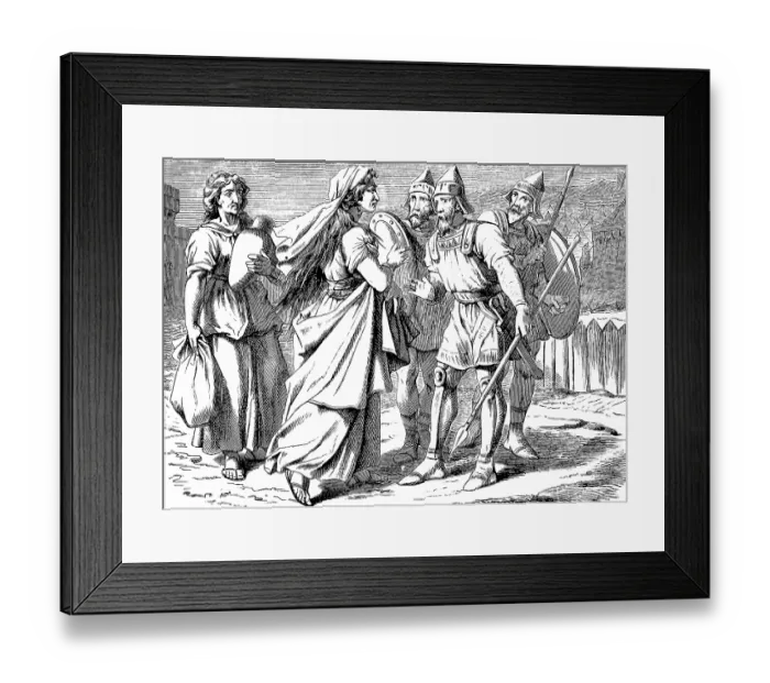 Framed Print : Judith and her maid go to the camp of enemies to Prince Holofernes Framed Print : Judith and her maid go to the camp of enemies to Prince Holofernes