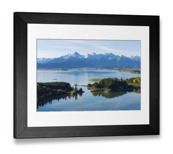 Framed Print : Nature picture with mountains, a quiet lake and clear reflections Framed Print : Nature picture with mountains, a quiet lake and clear reflections