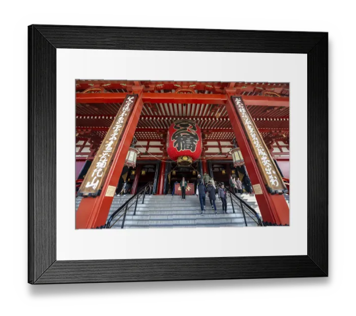 Framed Print : Buddhist temple complex, main hall