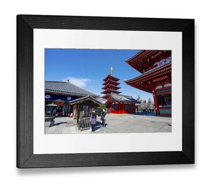 Framed Print : Five-story pagoda, Buddhist temple complex
