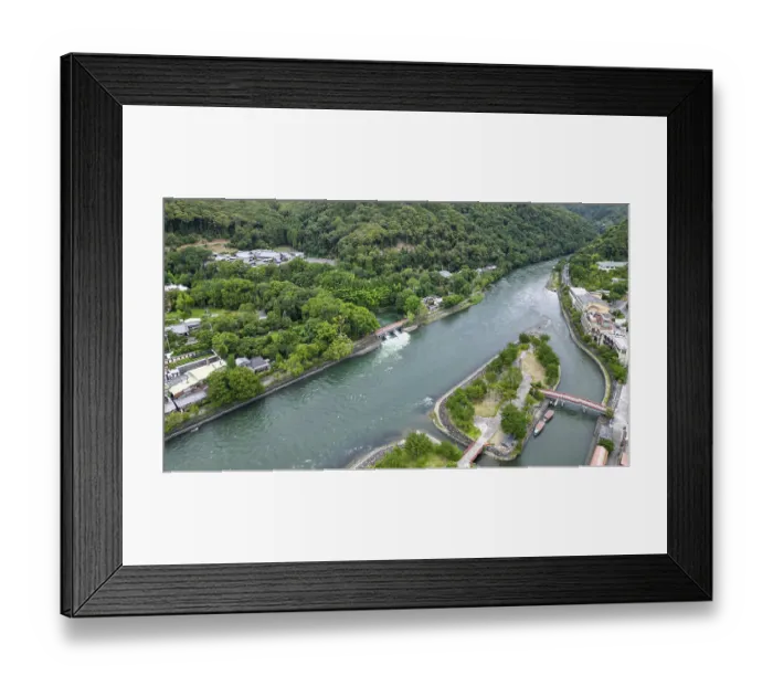Framed Print : Temple complex in a Japanese village photographed with a drone