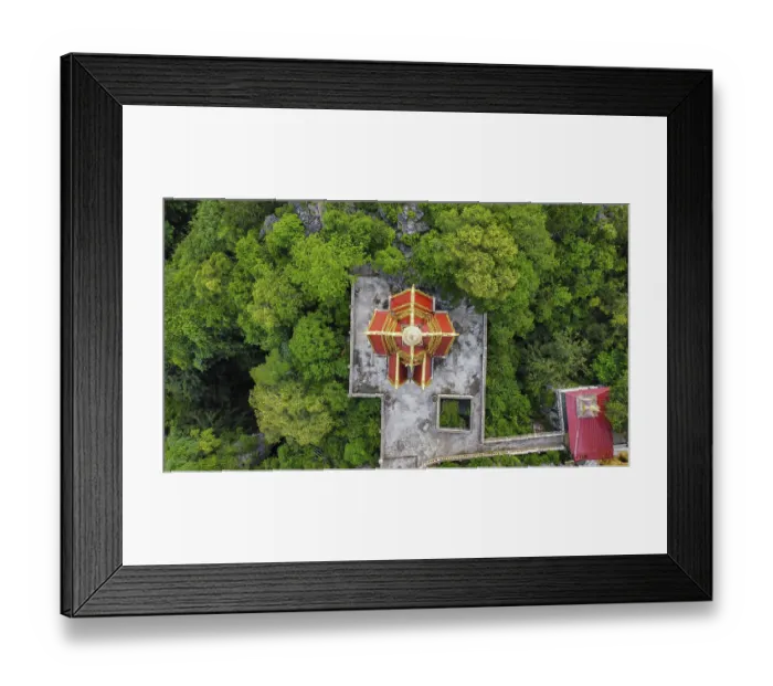 Framed Print : A buddhist temple on a mountain in Cambodia seen from above Framed Print : A buddhist temple on a mountain in Cambodia seen from above