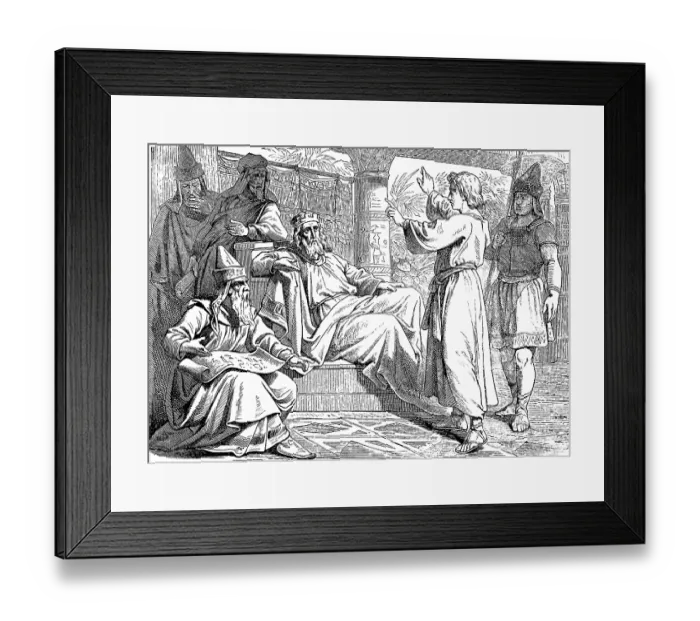 Framed Print : Joseph interprets the pharaoh's dreams Framed Print : Joseph interprets the pharaoh's dreams