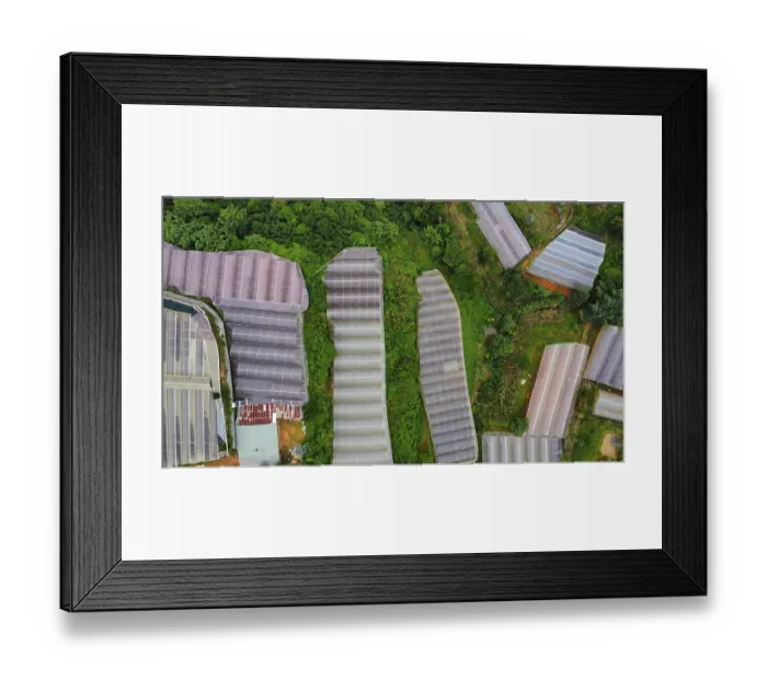 Framed Print : Greenhouses in the mountains of Da Lat in Vietnam