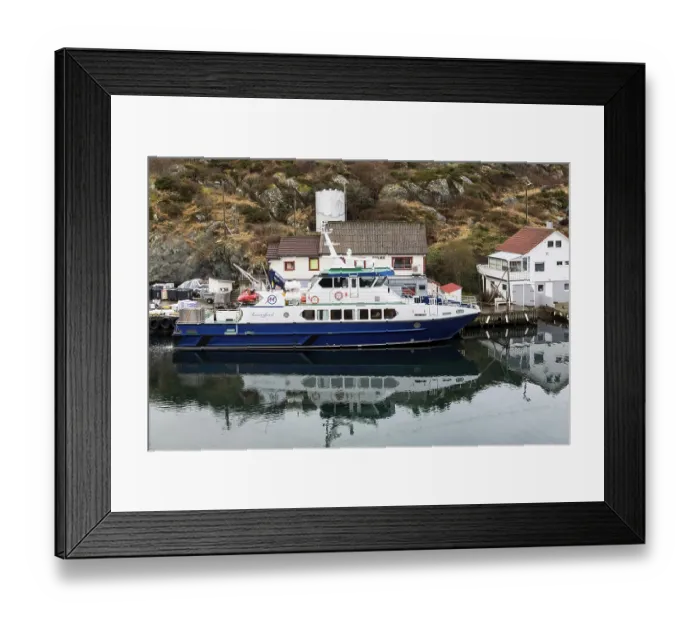 Framed Print : The ferry Rovaerfjord, ocean liner sailing from Rovar to Haugesund Framed Print : The ferry Rovaerfjord, ocean liner sailing from Rovar to Haugesund