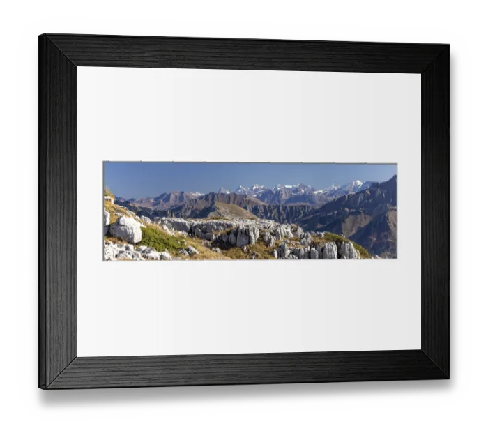 Framed Print : View over Karrenfeld to the Bernese Alps with Eiger