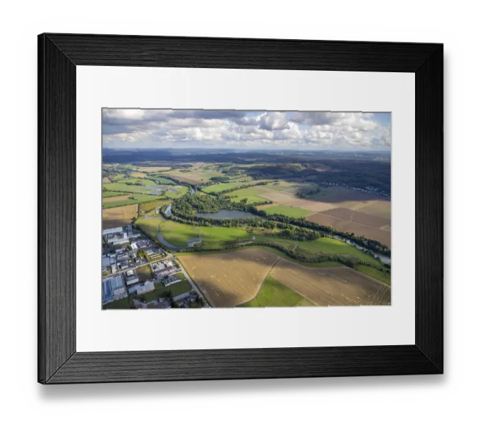 Framed Print : Aerial view, overview of the river Ruhr