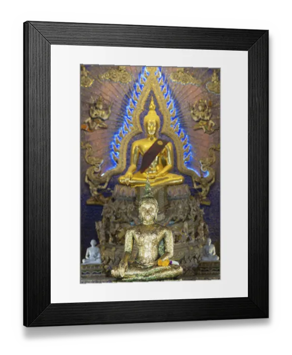 Framed Print : Buddha statue decorated with gold leaf Framed Print : Buddha statue decorated with gold leaf