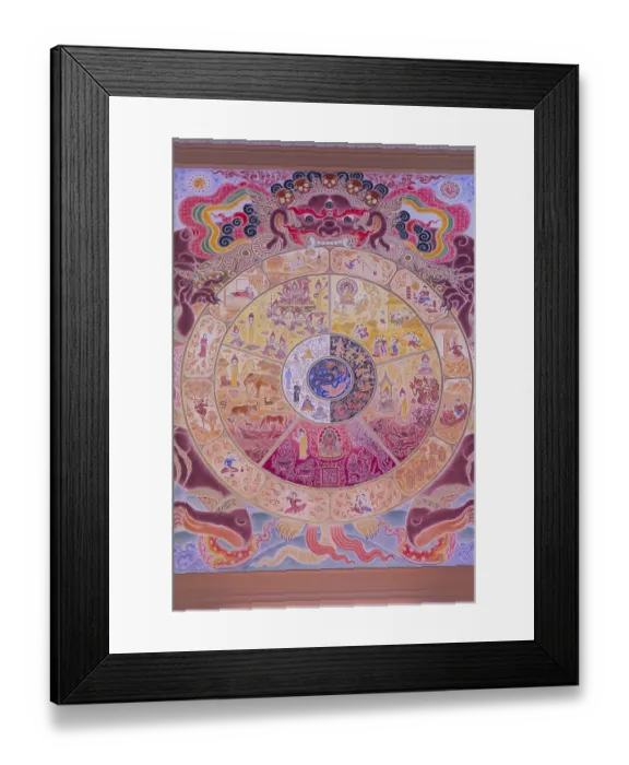 Framed Print : Buddhist wall painting, Tibetan Buddhism